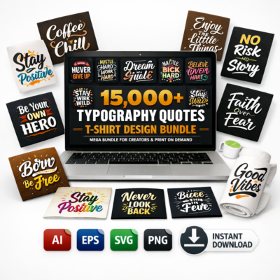 15000-Typography-T-Shirt-Bundle